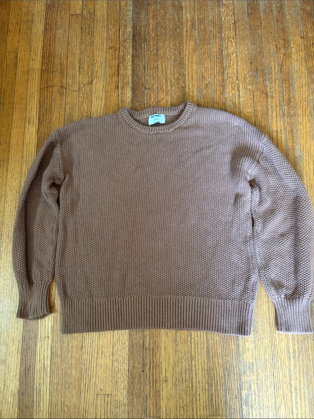 Old Navy Camel Crewneck Textured Knit